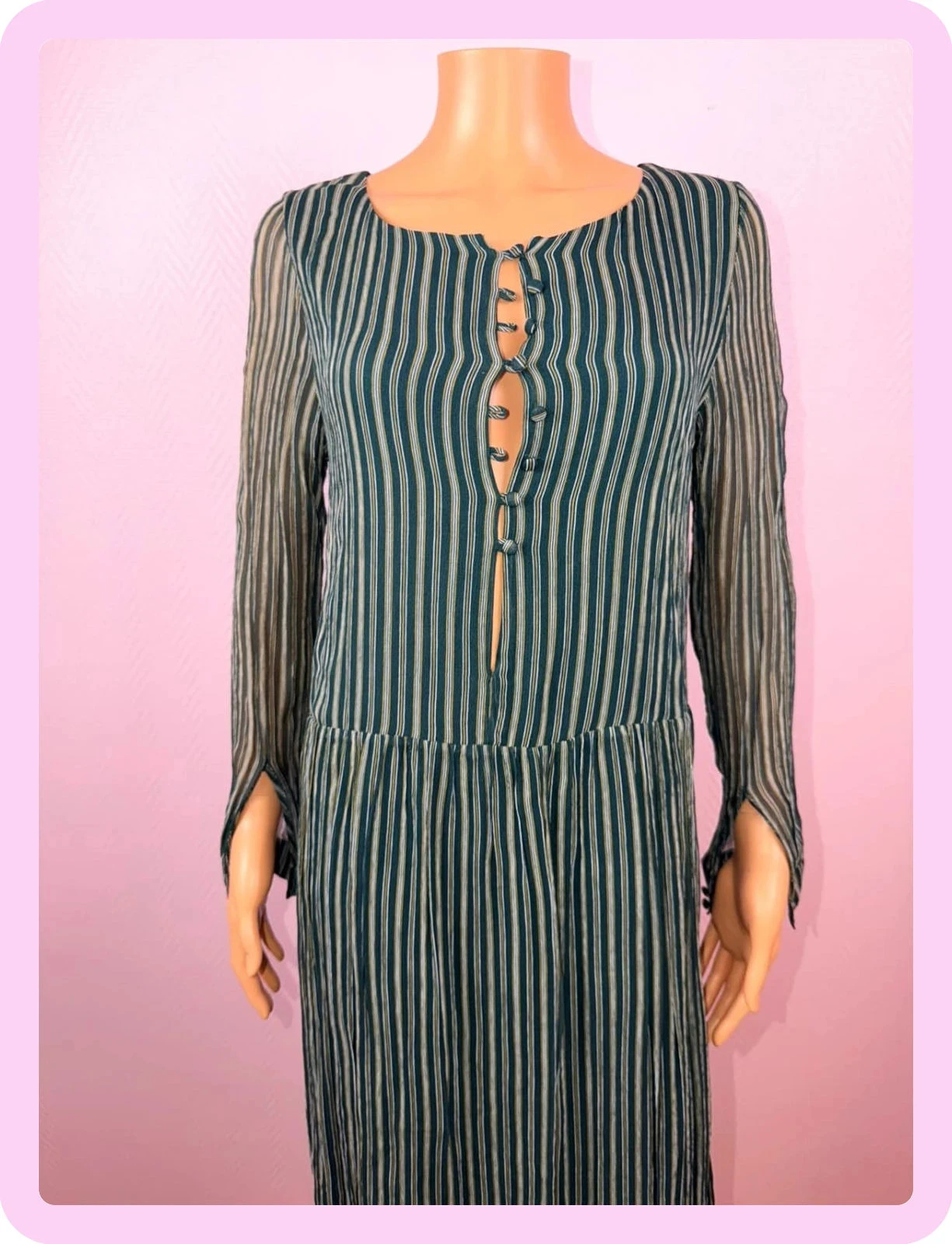 Vestido verde vintage americano talla s – photo 3